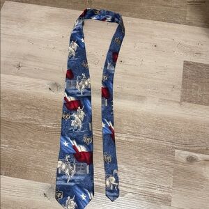 Blue Western-Themed Men's Tie